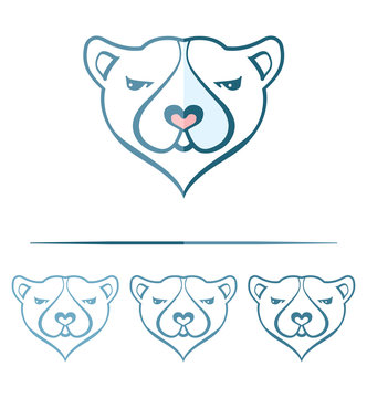 Polar bear face - template design.