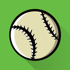  Single Baseball Icon Illustration