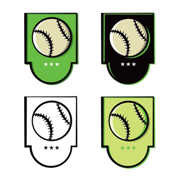 Baseball Emblem Icons Set