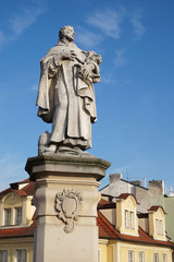 Fototapeta na wymiar Statue of Saint Philip Benizi at the Charles Bridge in Prague