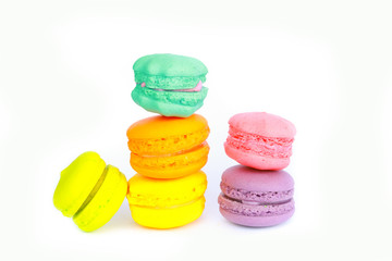 Colorful macaroon isolated on white background