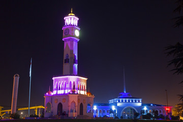 Fototapeta na wymiar Chacha tower and Batuni sea port in Batumi