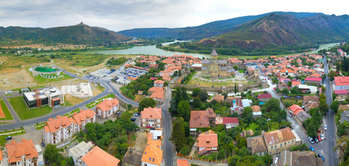 Aerial view of Mtskheta, Georgia