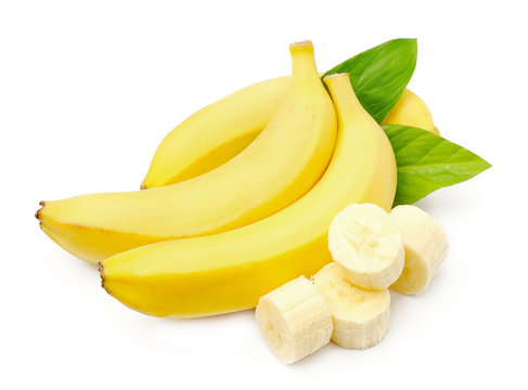 Sweet bananas on white