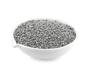 Mineral fertilizers in a chemical porcelain cup