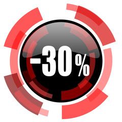 30 percent sale retail red modern web icon