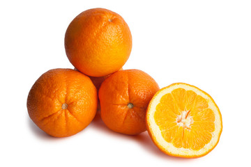Oranges isolated on white.