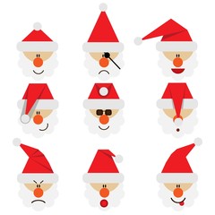 Santa Claus in a Christmas hat on the transparent backgroung