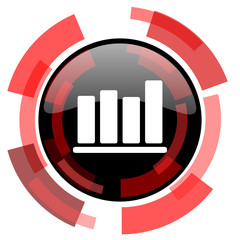 bar chart red modern web icon
