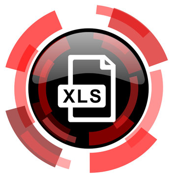 xls file red modern web icon