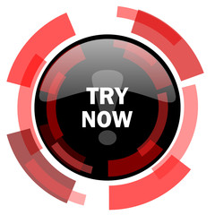 try now red modern web icon
