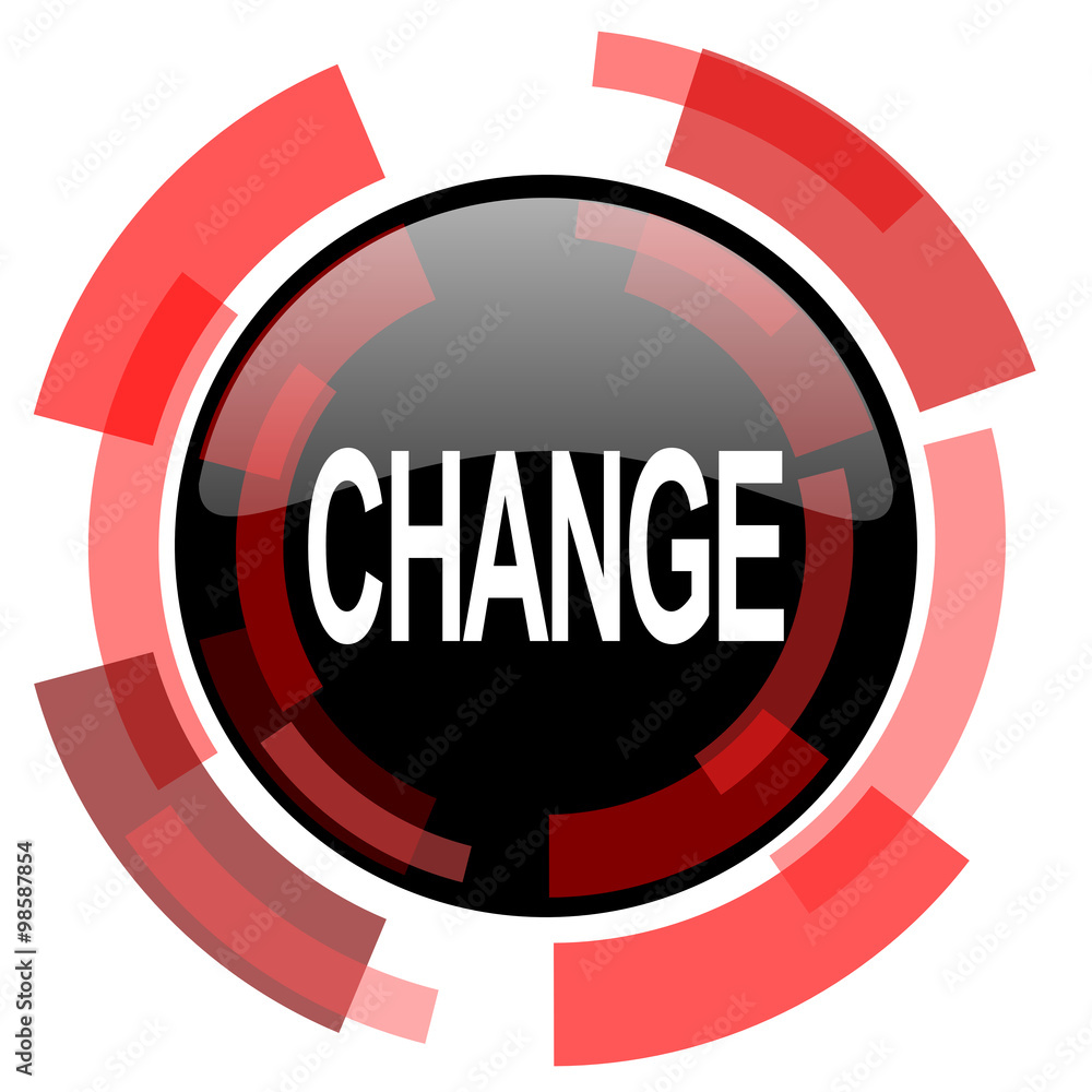 Poster change red modern web icon