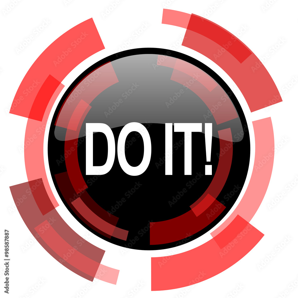 Poster do it red modern web icon
