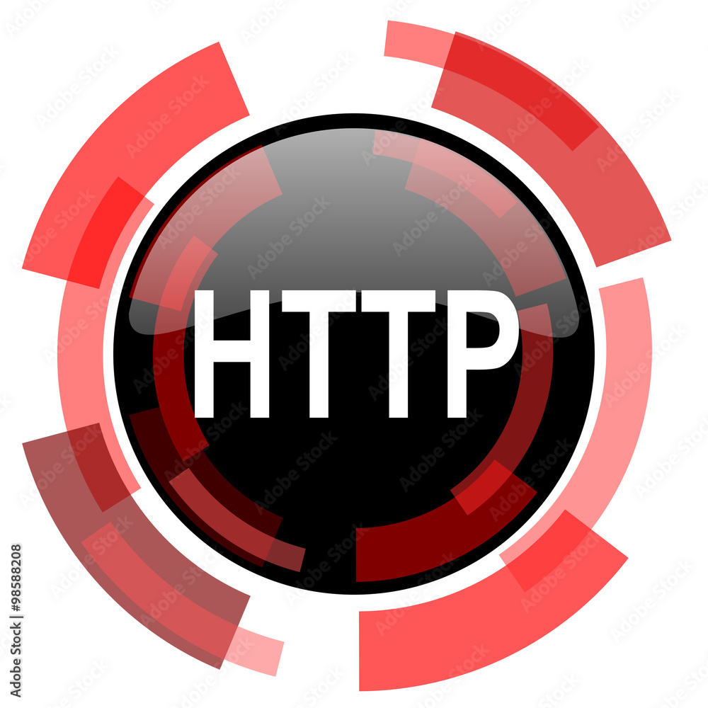 Poster http red modern web icon