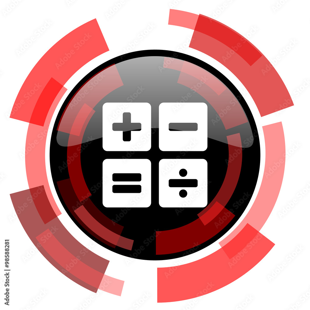 Poster calculator red modern web icon
