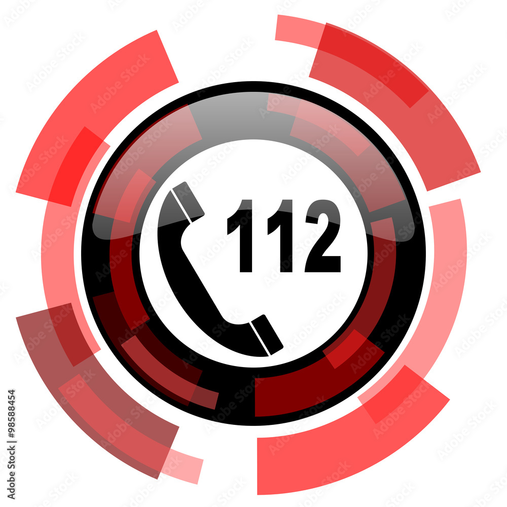 Poster emergency call red modern web icon
