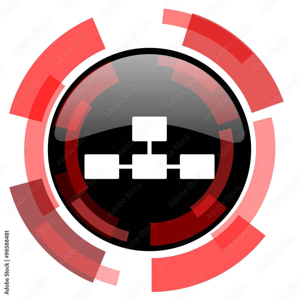 Poster database red modern web icon