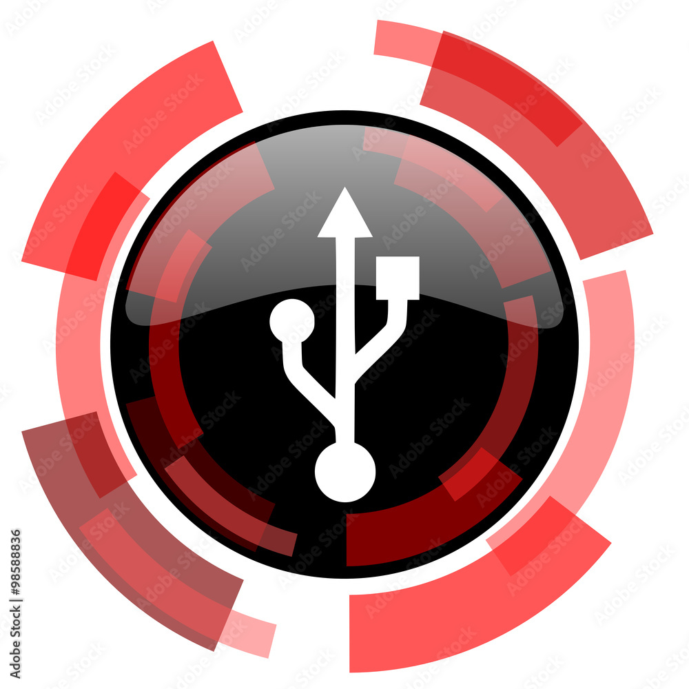 Poster usb red modern web icon