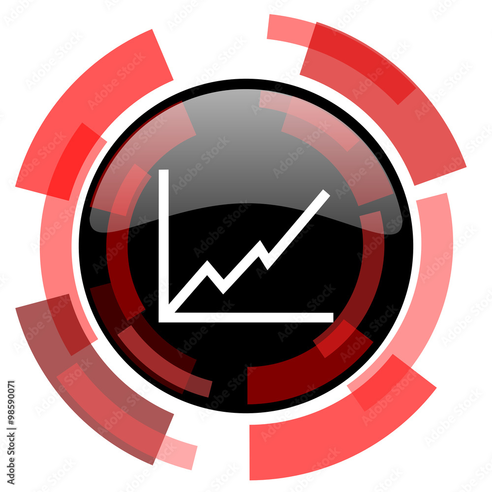 Poster chart red modern web icon