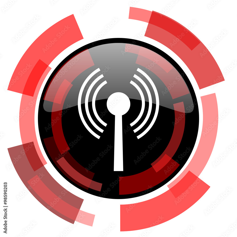 Poster wifi red modern web icon