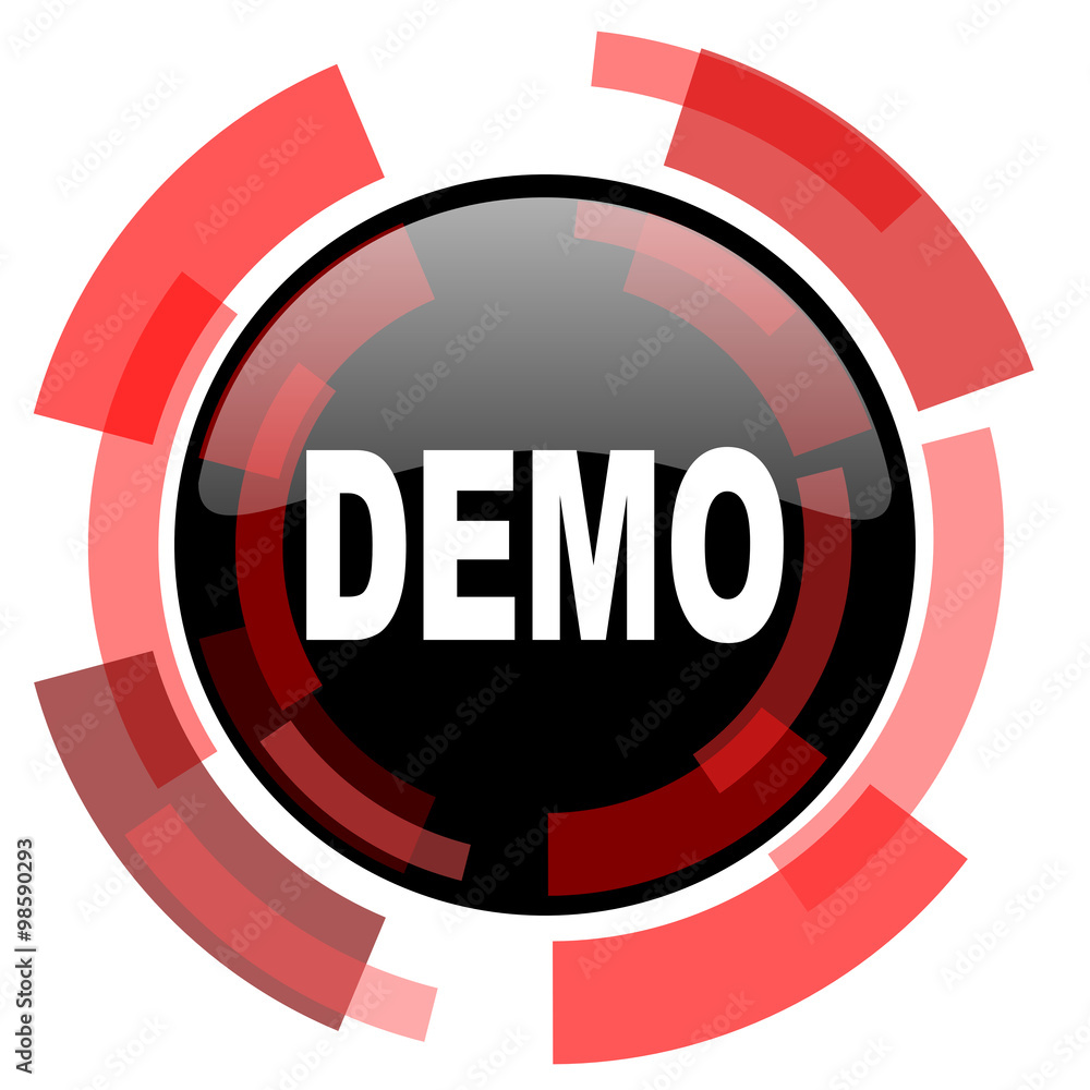 Poster demo red modern web icon