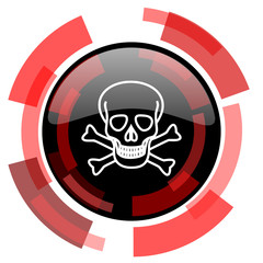 skull red modern web icon