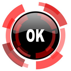 ok red modern web icon
