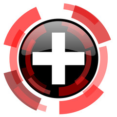 plus red modern web icon