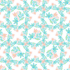 Floral background. Beauty vector texture in pastel colors. Cute background for textile and decoration