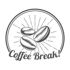 Coffee beans Label. Vector Illustration