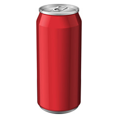 Red Metal Aluminum Beverage Drink Can 330ml. Ready For Your Design. Product Packing Vector EPS10 