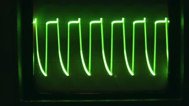 wave on oscilloscope analog display