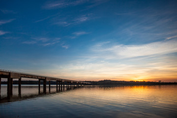 Obraz na płótnie Canvas Sunset at Paranapanema River - Florinea, SP, Brazil