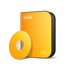 White Yellow Orange Rounded Modern Software Package Box With DVD, CD Disk Or Other Your Product EPS10 