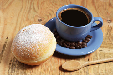 Coffee with sweet donut
