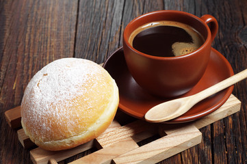 Coffee with sweet donut