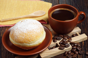 Coffee with sweet donut