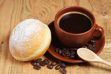 Coffee with sweet donut