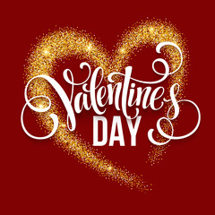 Sparkle glitter Valentines Day heart. Vector illustration