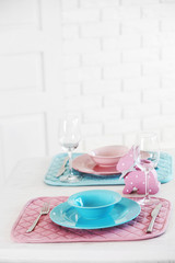 Beautiful table setting, close up