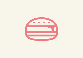 Burger Line Icon Logo