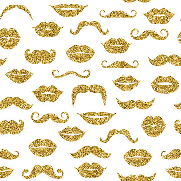 Glitter seamless fashion pattern in gold.
