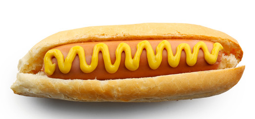 Tasty hotdog isolated on white background