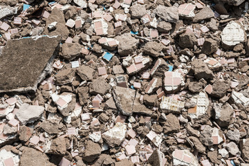 background of brick rubble debris