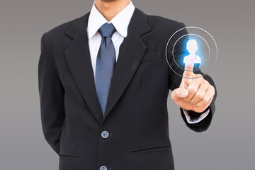 Human resources management business man  select employee.