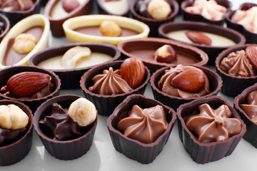 Obraz na płótnie Canvas Chocolate sweets closeup