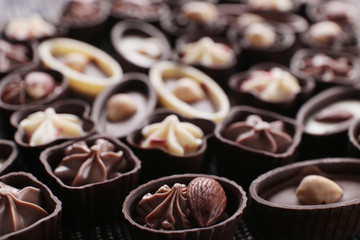 Chocolate sweets closeup
