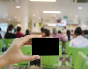 Hand hold blank business card or credit card