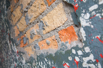 brick wall, colorful background