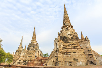 Naklejka premium Wat Phrasrisanpetch temple in the city of Ayutthaya Historical P